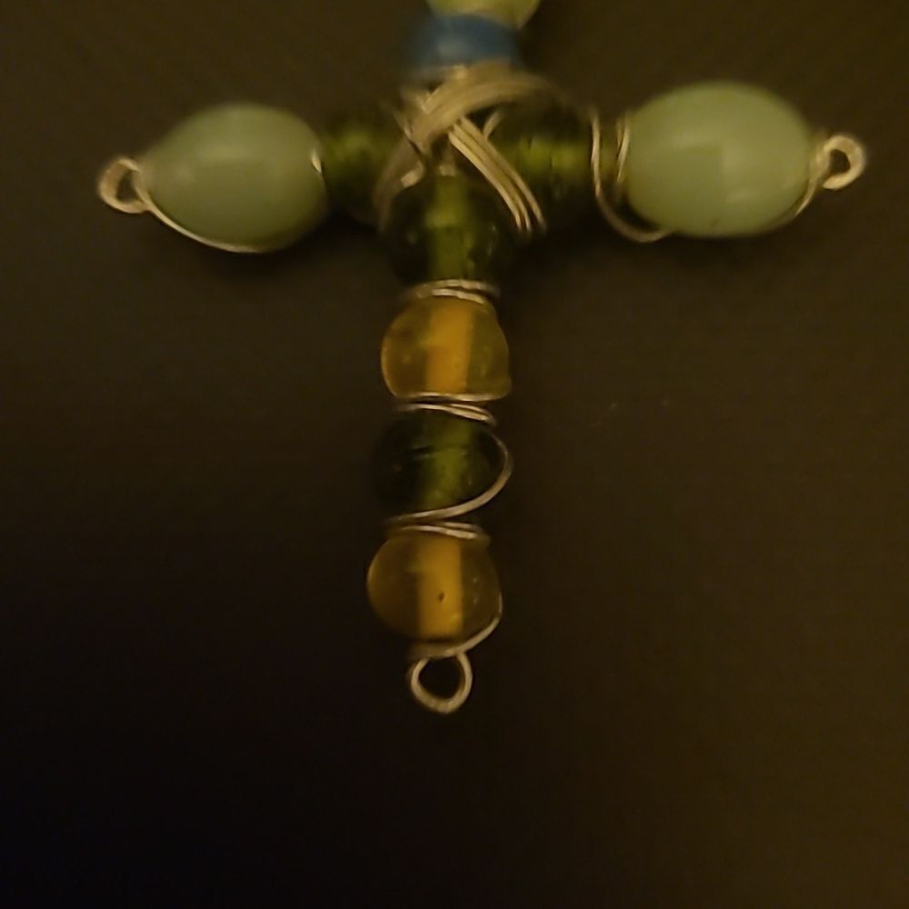 Wire Wrapped Cross Pendant - Picture 4 of 4